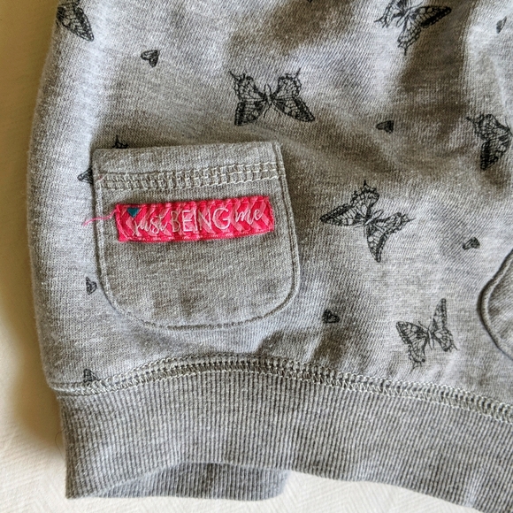 M.I.D. butterfly print heather gray sweatshirt dress tunic 6 months - Picture 2 of 7